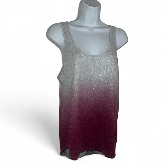 Express Gray and purple Sequin Tank Top SZ L - Picture 1 of 4